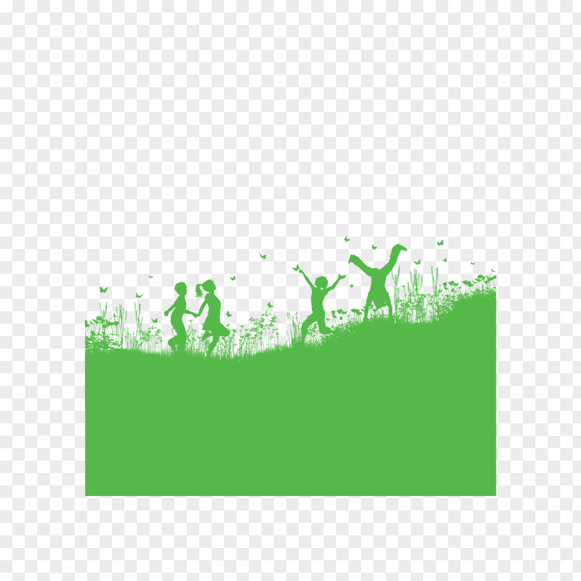 Green Child Silhouette Royalty-free Play Illustration PNG