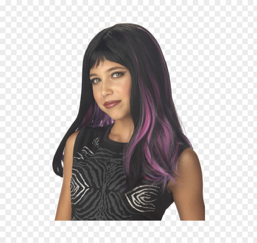 Pink Wig Black Hair Coloring Purple Brown PNG