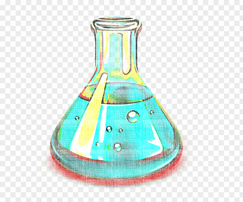 Aqua Turquoise Glass Flask Beaker PNG