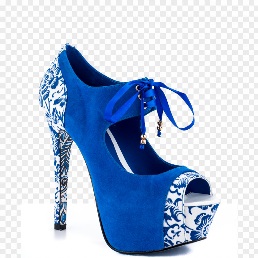 Lace Oxford Shoes For Women Product Design Cobalt Blue Heel Shoe PNG