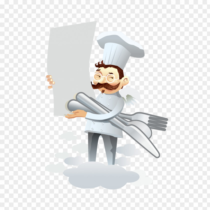 Chef Hold A Knife And Fork Cooking PNG