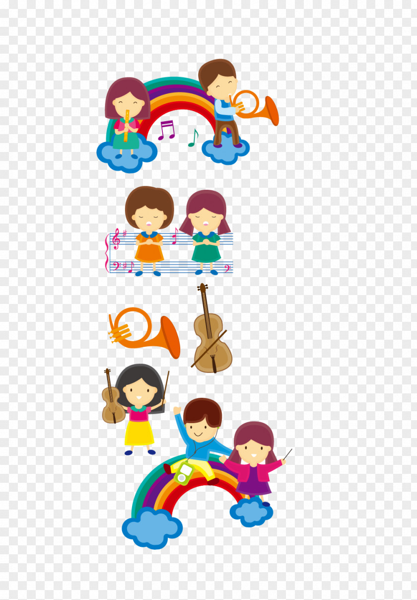 Childrens Music Cartoon PNG music , rainbow clipart PNG