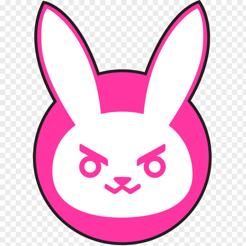 Overwatch D.Va Logo Decal PNG Decal, bunny, white and pink bunny illustration clipart PNG