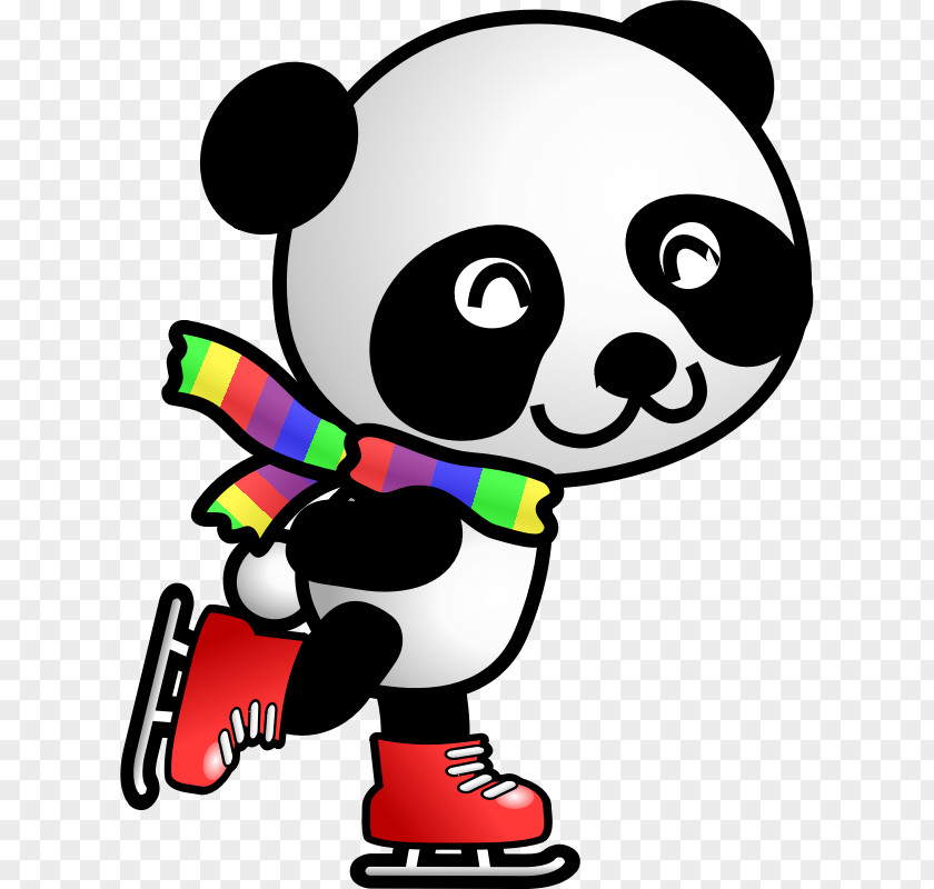 Pictures Of Ice Skates Giant Panda Skating Roller Clip Art PNG