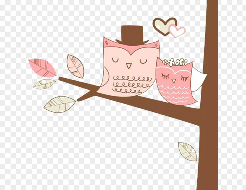 Hand Painted Owl Wedding Invitation Bridal Shower Bride PNG