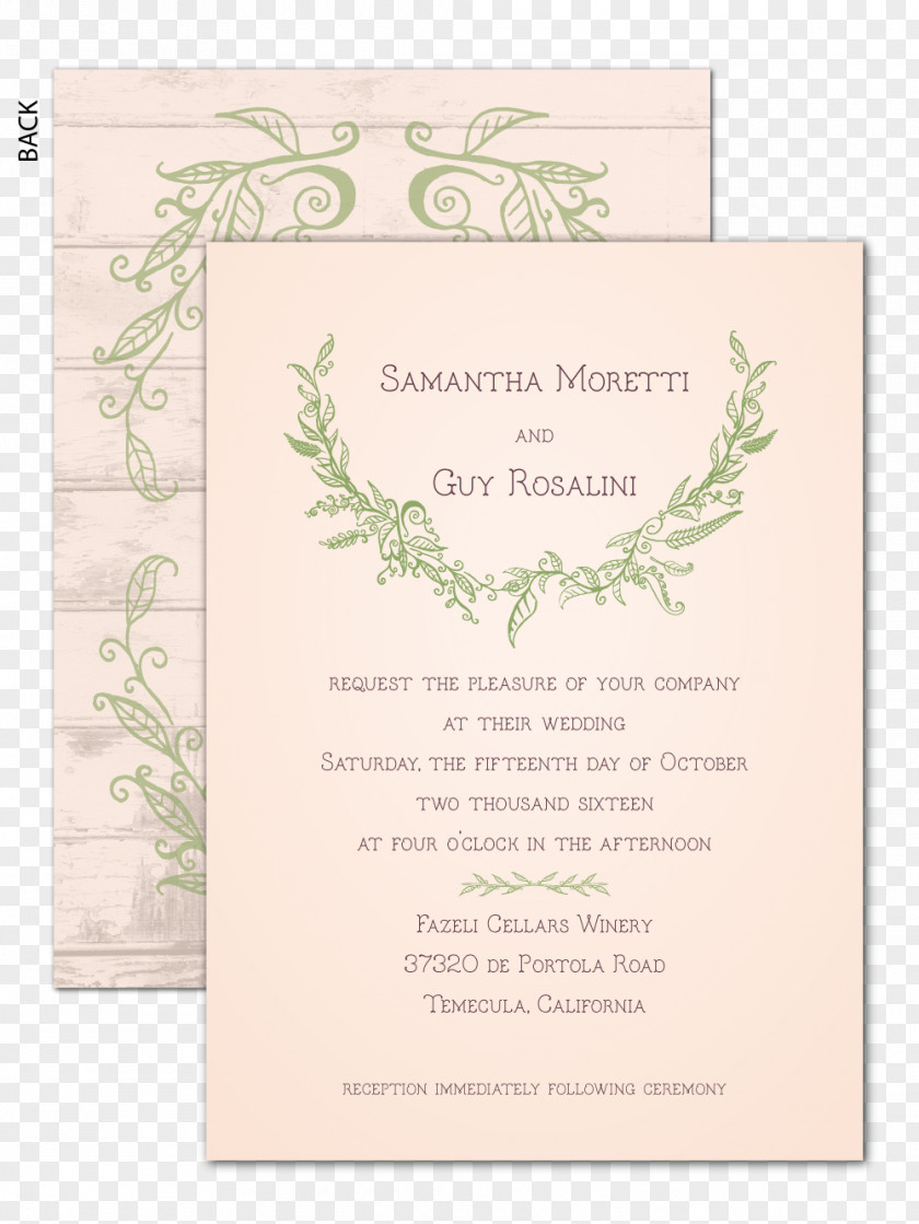 Wedding Invitation Green Flower Font PNG