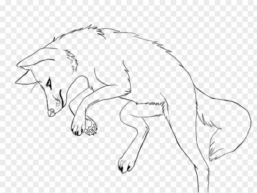 Border Collie Line Art Rough Drawing Jumping PNG