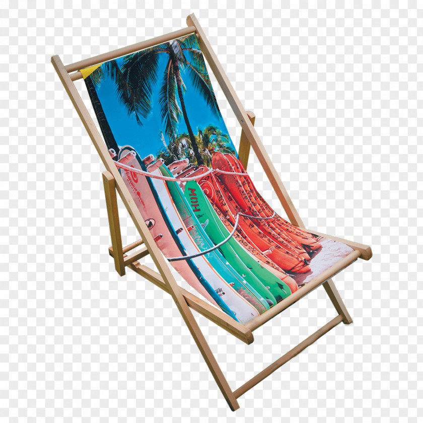 Chair Deckchair Furniture Canvas Wood PNG