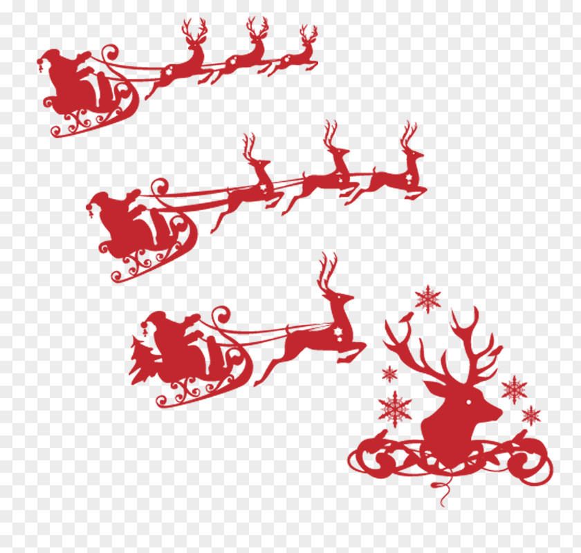 Christmas Deer Pulling Santa Claus Reindeer Pxe8re Davids PNG