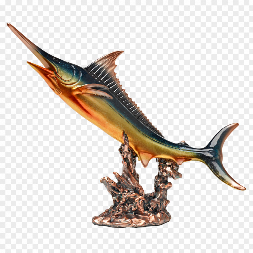 Swordfish Bronze Sculpture Hunting Figurine PNG
