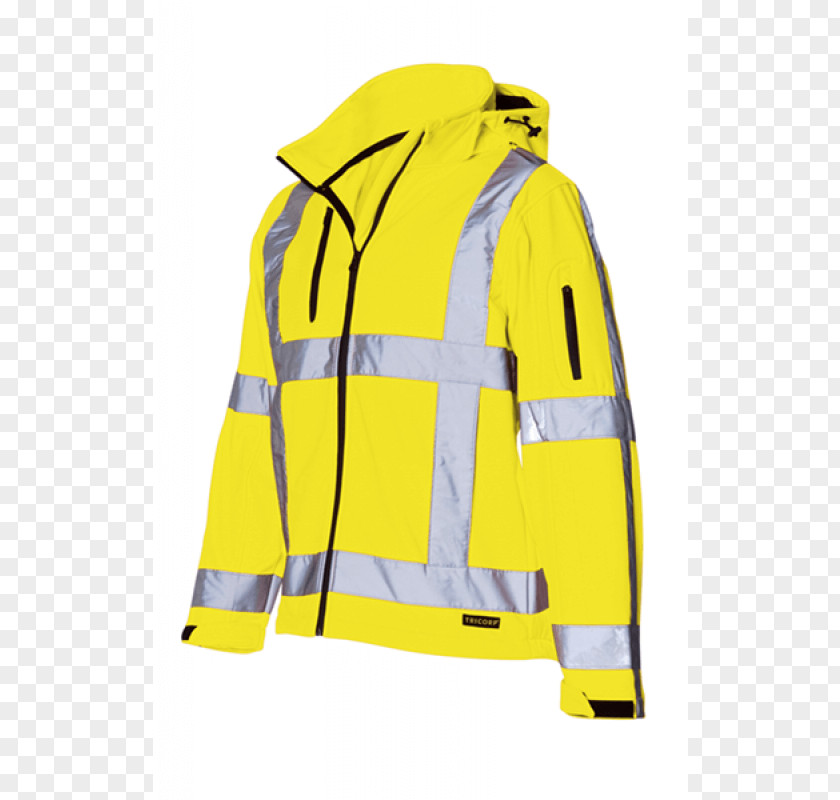 Soft Yellow Workwear Jacket T-shirt Softshell Hood PNG