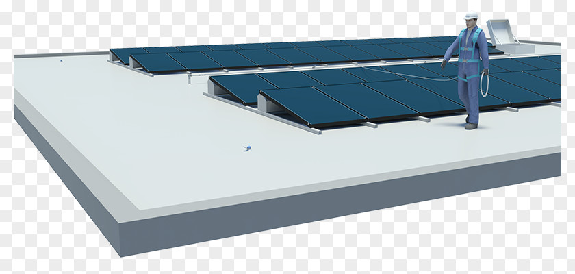 Solar Power Panels Top Roof Fall Protection Guard Rail Falling PNG