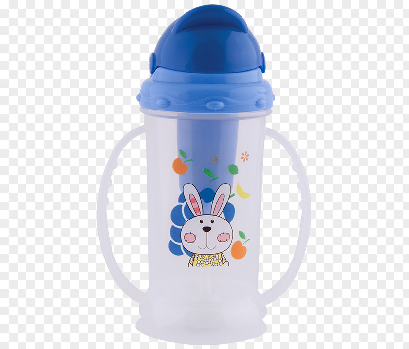 Blue Bottle Water Bottles Plastic Baby Lid PNG
