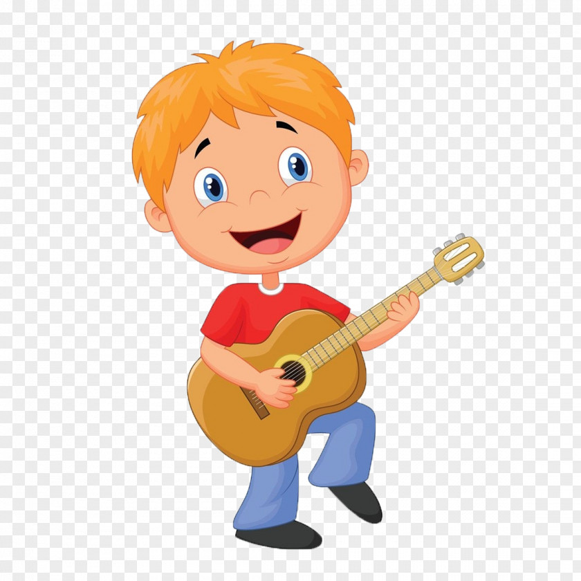 Cartoon Child Care Products Guitarist Clip Art PNG