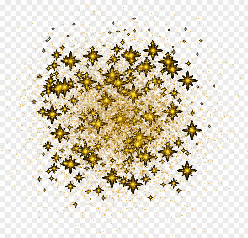 Golden Sparkling Stars Designer Gold PNG