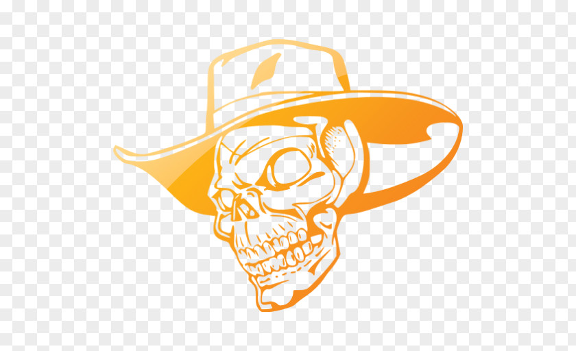 Skull Cowboy Hat Wall Decal PNG