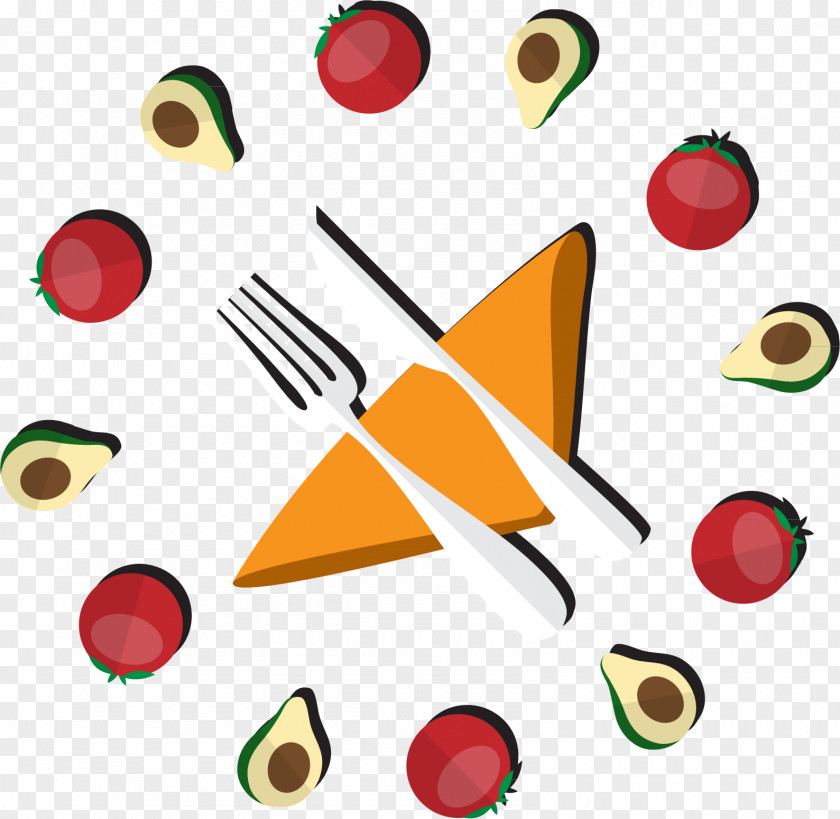 Cartoon Knife And Fork Material PNG