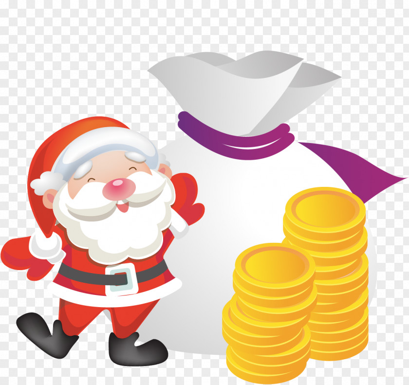 Funny Christmas Shopping Santa Claus Money Day Wish List PNG