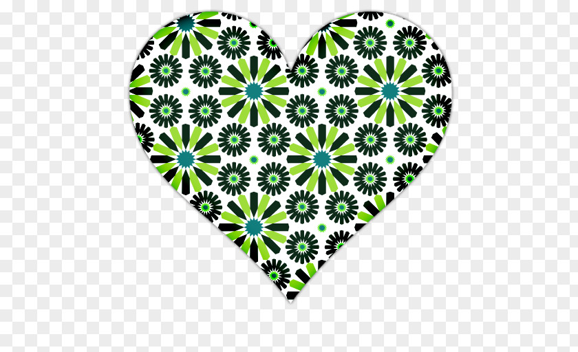 Green Floral Heart Clip Art PNG