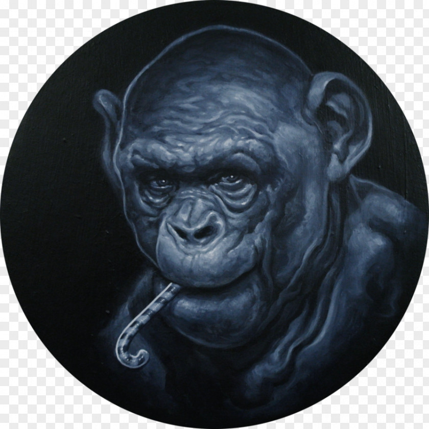 Gorilla Common Chimpanzee Art Painting PNG