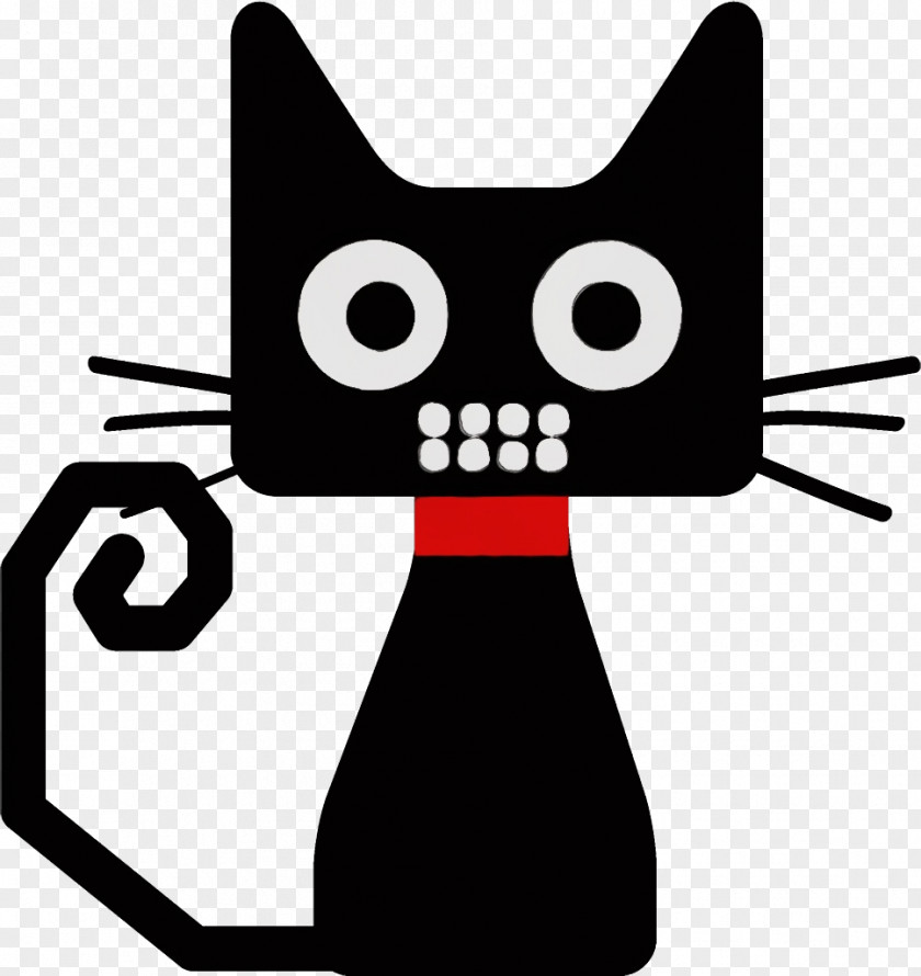 Smile Whiskers Cat Black Cartoon Small To Medium-sized Cats PNG
