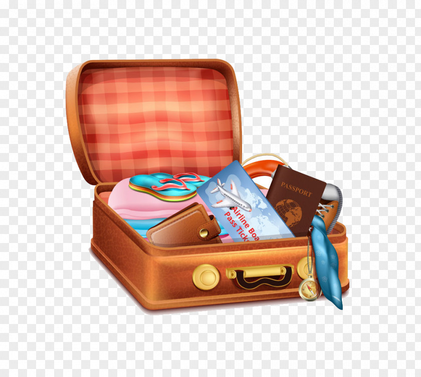 Travel Goods Boxes Filled With Illustrations Suitcase Royalty-free Clip Art PNG