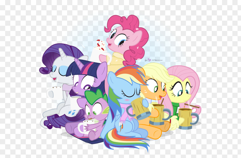 Watercolor Drinks Pony Rarity Twilight Sparkle Pinkie Pie Spike PNG