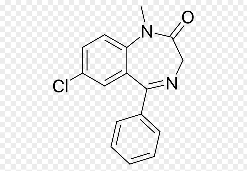 Develop Diazepam Benzodiazepine Chemical Formula Alprazolam Sedative PNG