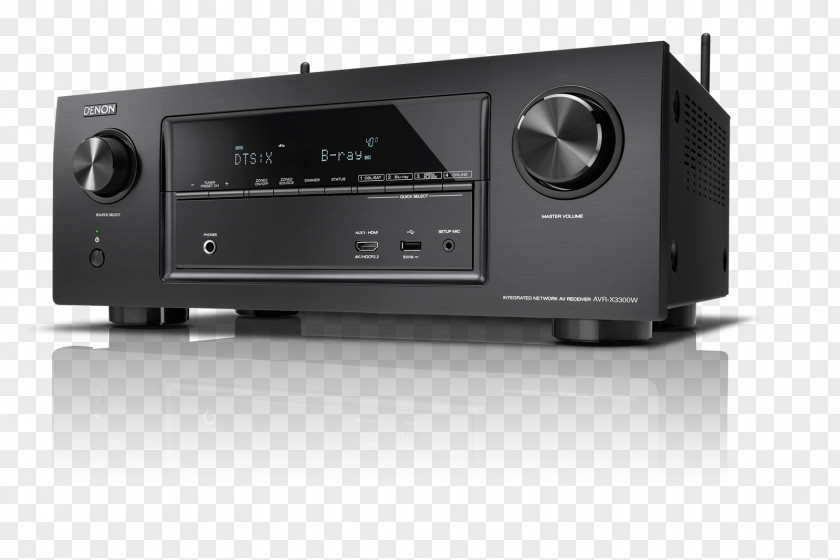 Audio Receiver AV Denon AVR-X3300W Home Theater Systems Surround Sound PNG