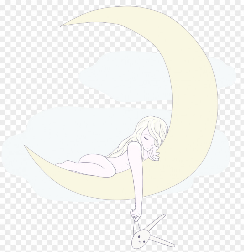The Rabbit Is Inset On Moon Cartoon PNG