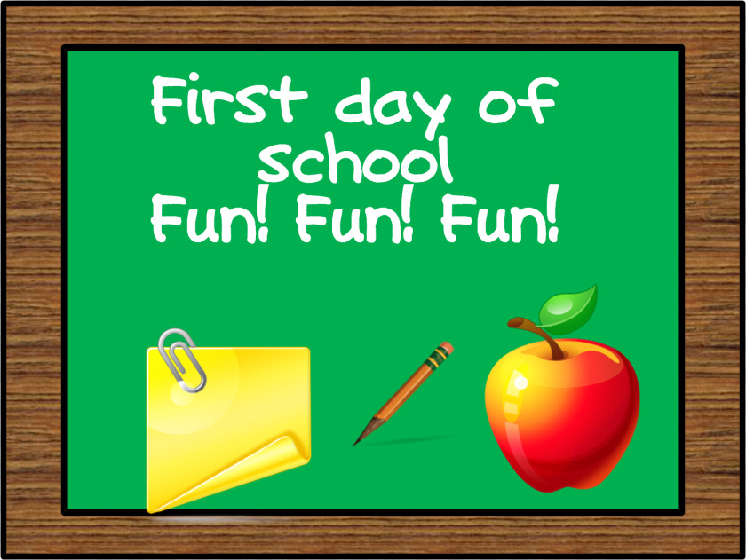 Fun School Cliparts First Day Of Kindergarten Clip Art PNG