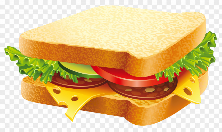 Sandwich Clipart Image Hamburger Submarine Vegetable PNG