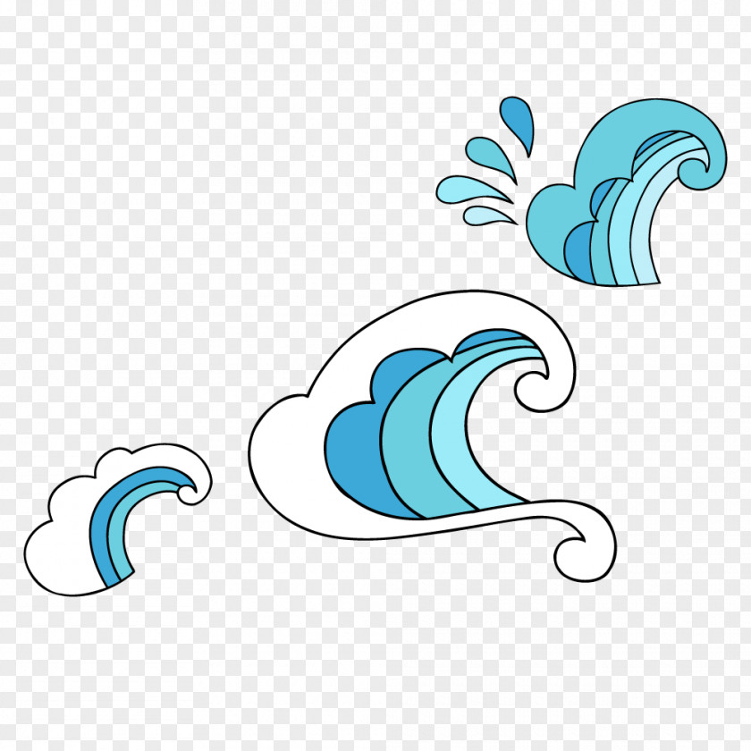 Summer Blue Waves Creative Wind Wave Pattern PNG