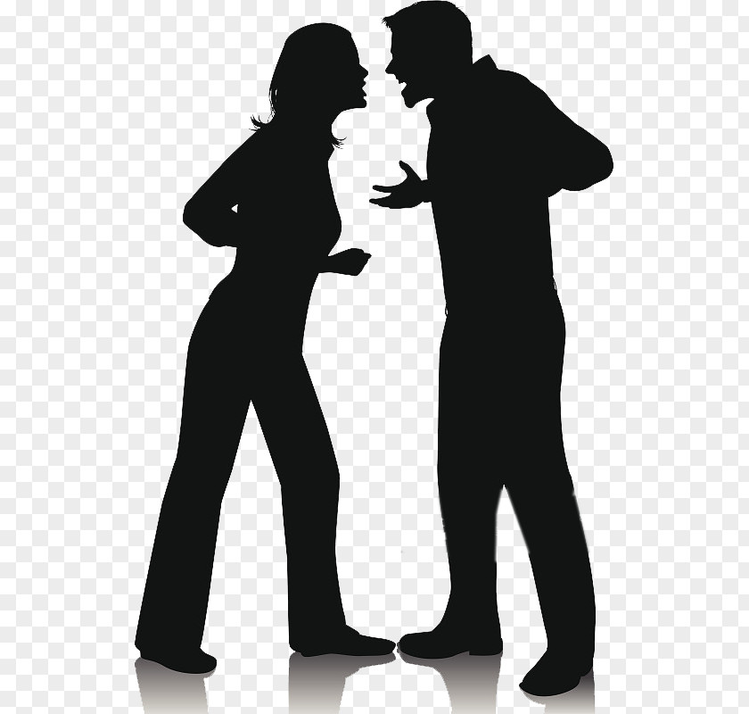 The Quarrelling Men And Women Silhouette Screaming Illustration PNG