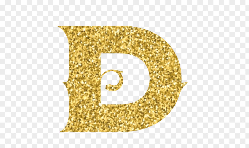 Gold Alphabet Letter Glitter Earring PNG