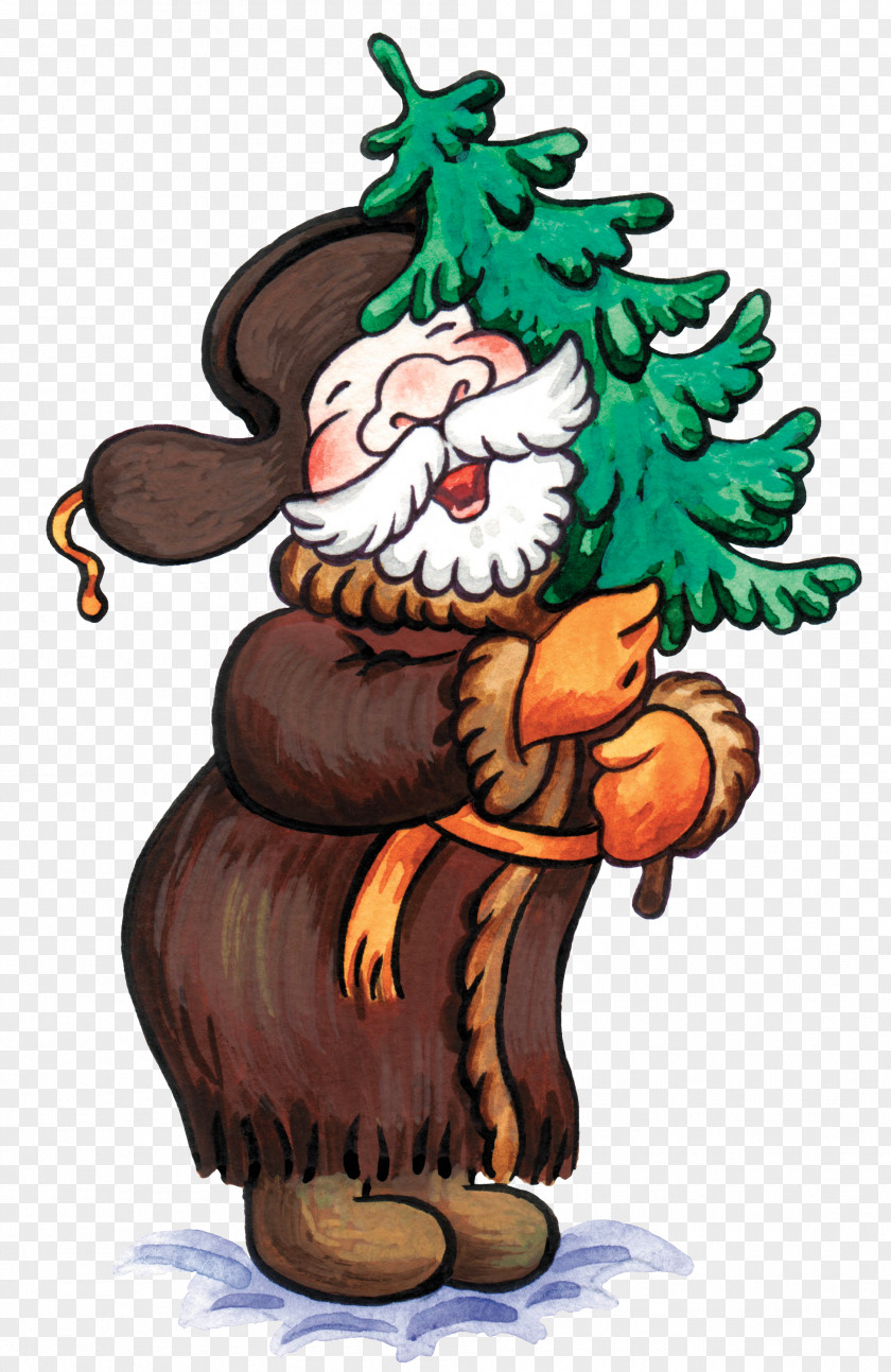 GRANDFATHER Presentation New Year Tree Ded Moroz PNG