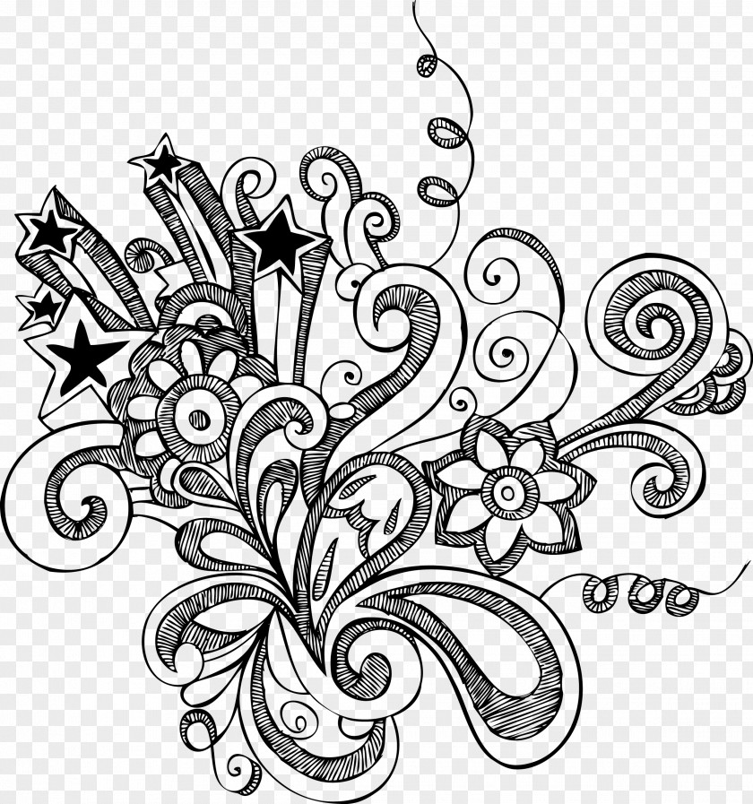 Flower Drawing Doodle PNG