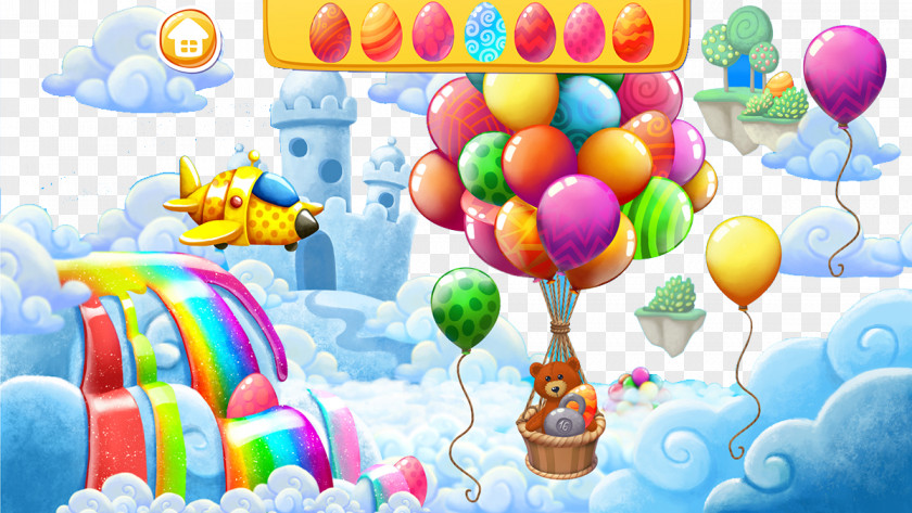 Rainbow Balloons Floating Castle Clouds Peekaboo For Babies & Toddlers Diamant Koninkrijk Fun Games Android PNG