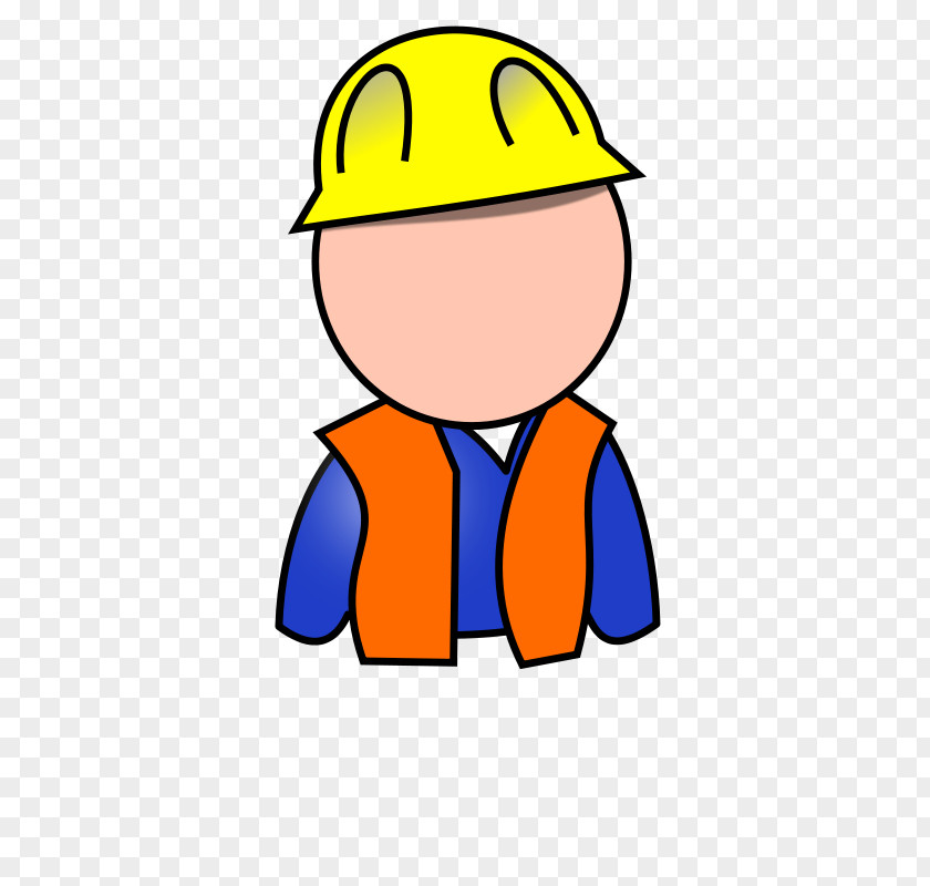 Cartoon Man With A Yellow Construction Hat Laborer Worker Free Content Architectural Engineering Clip Art PNG
