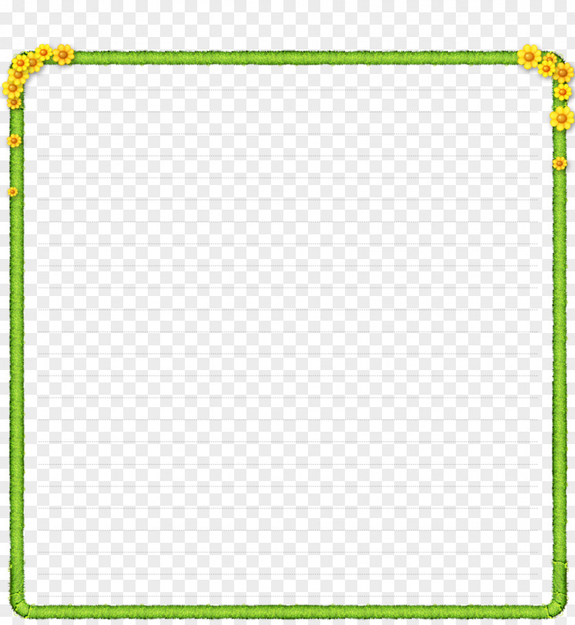 Flowers And Grass Trimmed Noticeboard Green Cartoon PNG