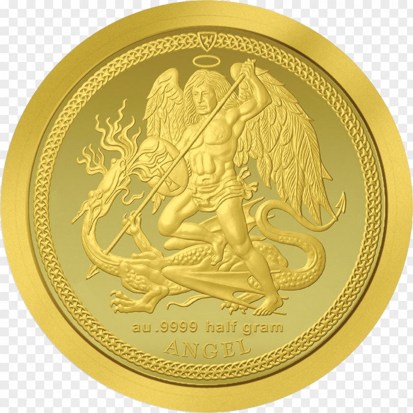 Lakshmi Gold Coin Michael Isle Of Man Angel PNG