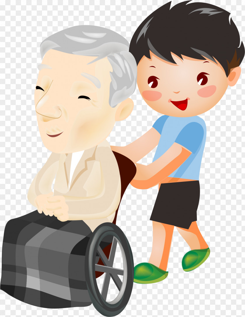 Wheelchair Old Man Little Boy Age PNG