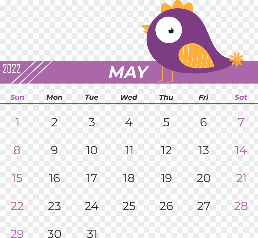 Birds Beak Line Font Calendar PNG