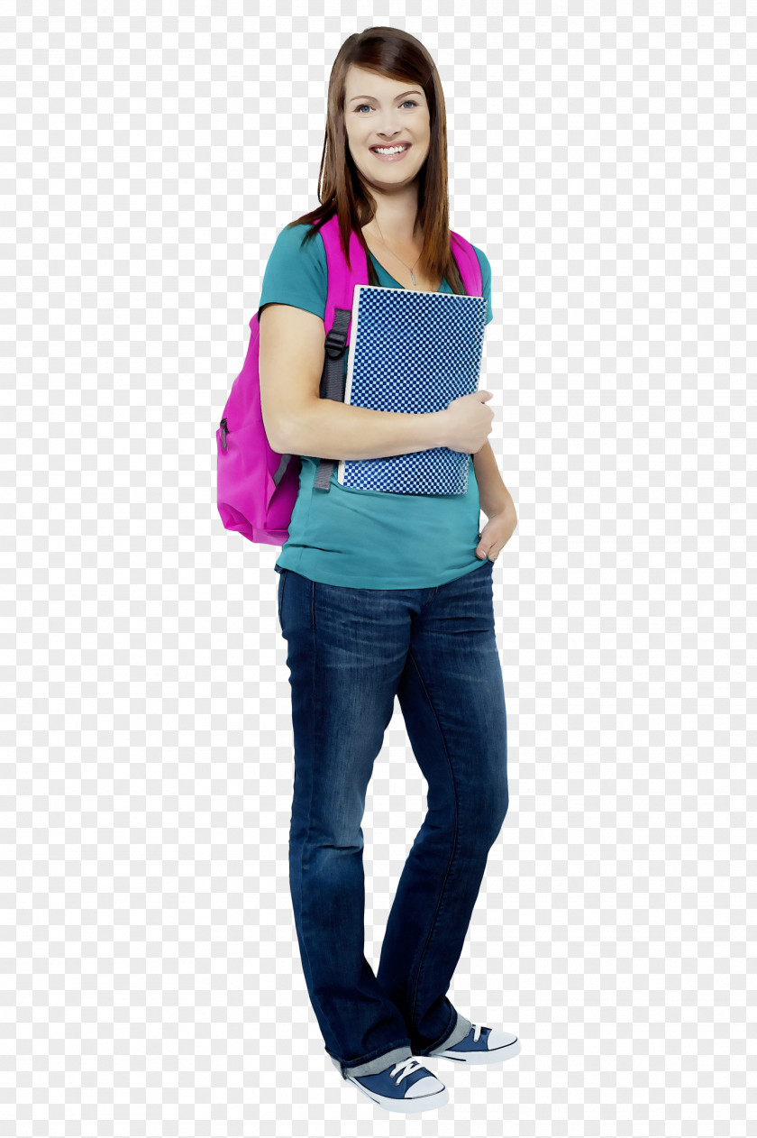 Waist Purple Clothing Shoulder Turquoise Jeans Standing PNG