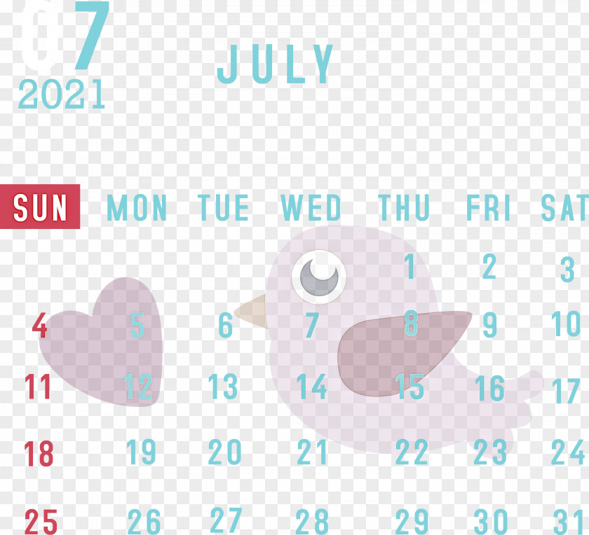 July 2021 Calendar PNG