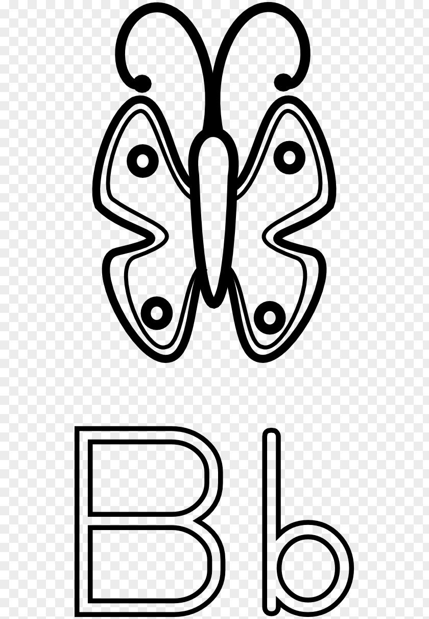 Butterfly Pictures Black And White Coloring Book Letter Child PNG