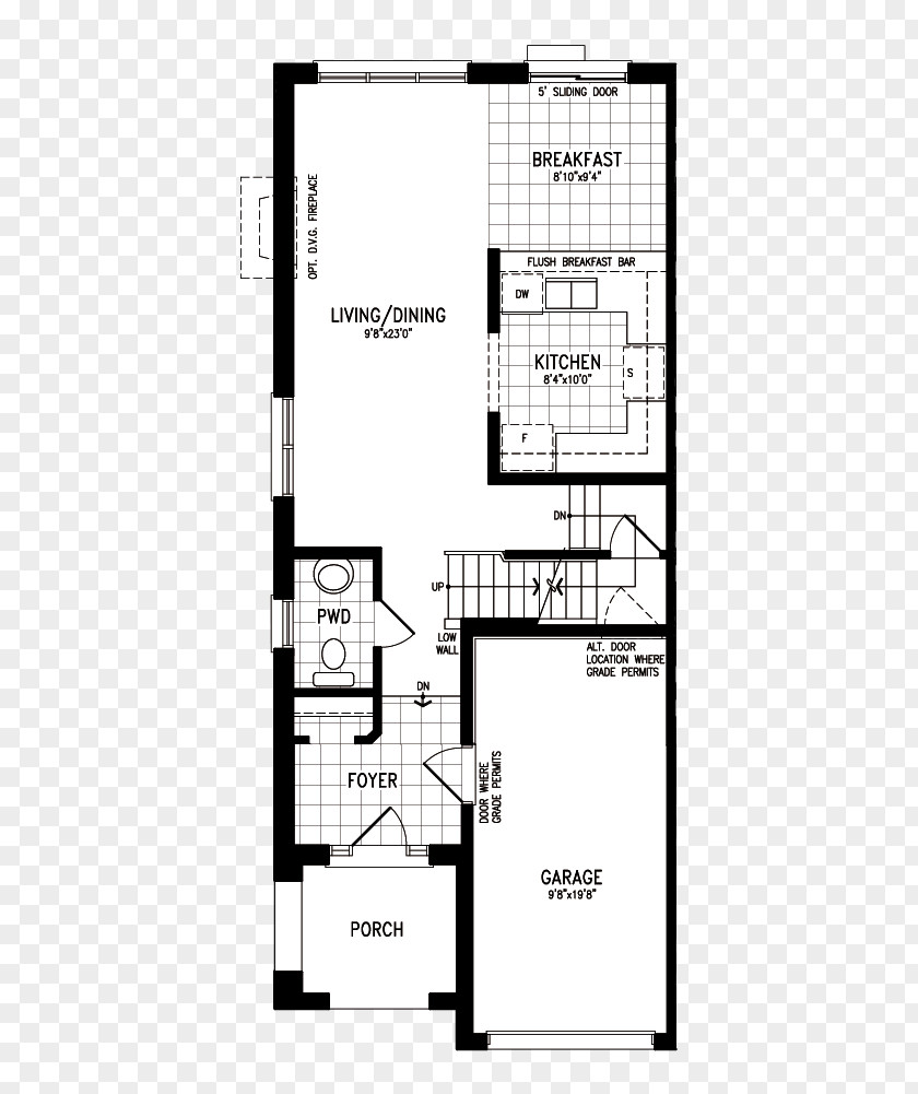 Ground Floor Plan House Facade Price Kanata PNG