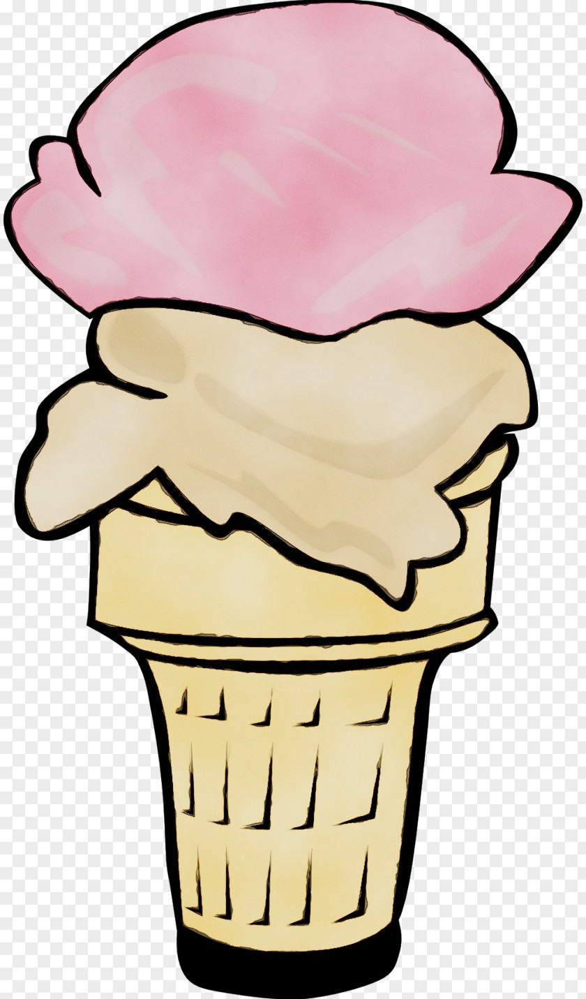Line Art Dondurma Ice Cream Cone Background PNG