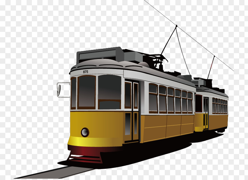 Beautifully Train Tram Rail Transport Clip Art PNG