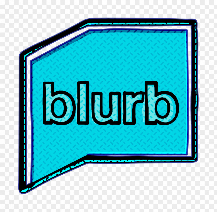 Electric Blue Rectangle Blurb Icon Book Communication PNG